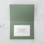 Frohe Weihnachten Modernes Foto Elegant Grün (Innenseite)