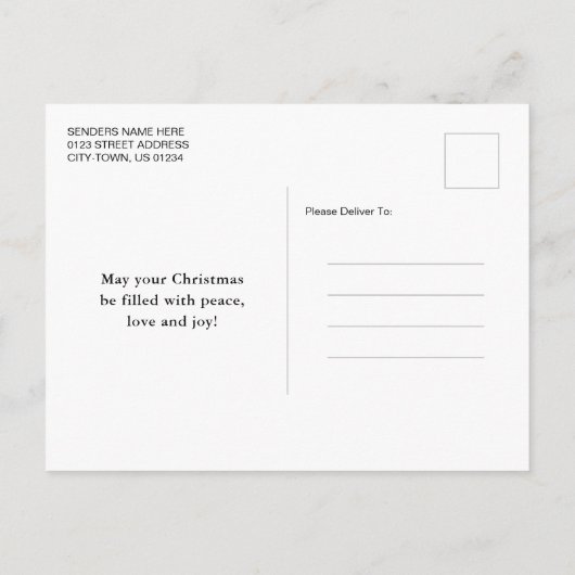 Frohe Weihnachten Modernes Foto Elegant Grün (Rückseite)