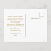 Frohe Weihnachten Modernes Foto Gold Script (Rückseite)