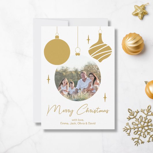 Frohe Weihnachten Modernes Foto Gold Script