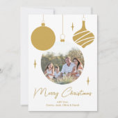 Frohe Weihnachten Modernes Foto Gold Script (Vorderseite)