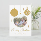 Frohe Weihnachten Modernes Foto Gold Script (Stehend Vorderseite)