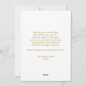 Frohe Weihnachten Modernes Foto Gold Script (Rückseite)