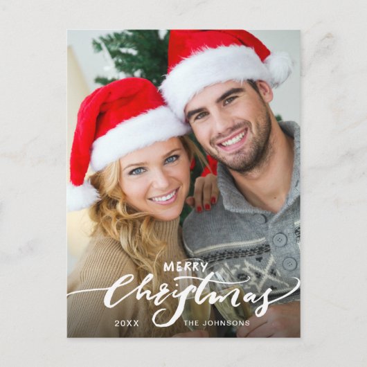 Frohe Weihnachten Modernes FOTO Grußurlaub Postkarte (Vorderseite)