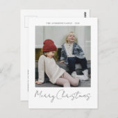 Frohe Weihnachten Modernes Foto Holiday Postkarte (Vorne/Hinten)