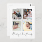 Frohe Weihnachten Modernes Foto Holiday Postkarte (Vorne/Hinten)