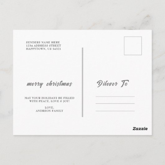 Frohe Weihnachten Modernes Foto Holiday Postkarte (Rückseite)