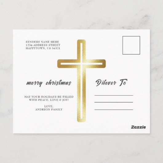 Frohe Weihnachten Modernes Foto Holiday Postkarte (Rückseite)