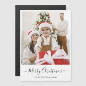 Frohe Weihnachten Modernes Foto Magnetic Holiday C Magnetkarte (Vorne/Hinten)