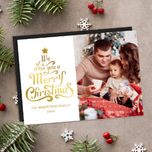 Frohe Weihnachten Modernes Foto Magnetic Holiday C Magnetkarte