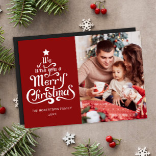 Frohe Weihnachten Modernes Foto Magnetic Holiday C Magnetkarte