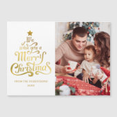 Frohe Weihnachten Modernes Foto Magnetic Holiday C Magnetkarte (Vorderseite)