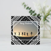 Frohe Weihnachten Modernes Foto Schwarz-weiß (Stehend Vorderseite)