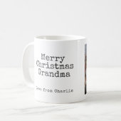 Frohe Weihnachten Modernes Foto und Text Kaffeetasse (Vorderseite Links)