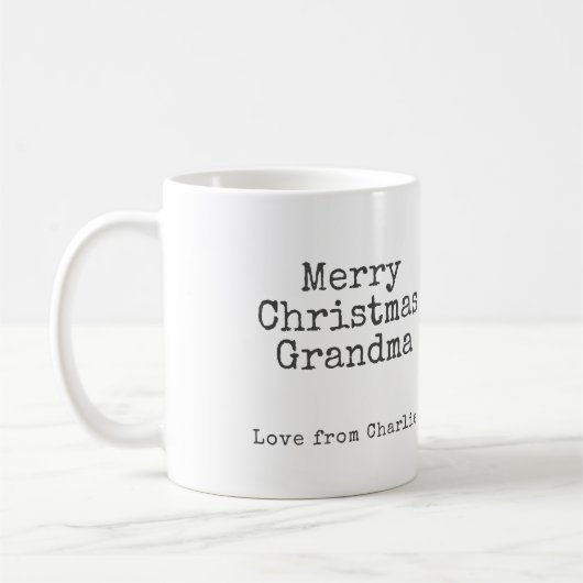 Frohe Weihnachten Modernes Foto und Text Kaffeetasse (Links)