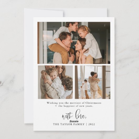 Frohe Weihnachten Modernes Foto Weihnachtskarte Mi (Rückseite)
