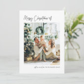 Frohe Weihnachten Modernes Foto Weihnachtskarte Mi (Stehend Vorderseite)