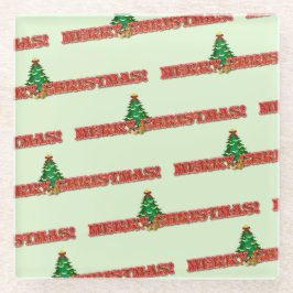 Frohe Weihnachten Modernes Geschenk Glasuntersetzer