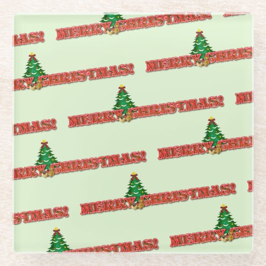 Frohe Weihnachten Modernes Geschenk Glasuntersetzer (Vorderseite)