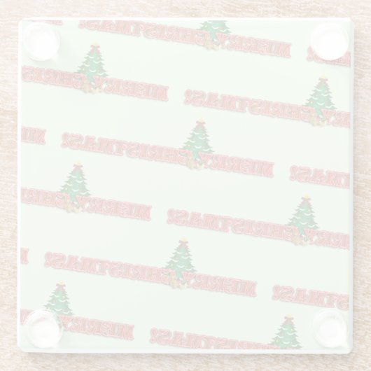 Frohe Weihnachten Modernes Geschenk Glasuntersetzer (Rückseite)