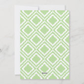 Frohe Weihnachten Modernes Grün und Rotes Ikat Fot (Rückseite)