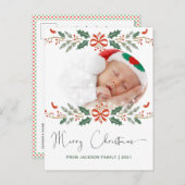 Frohe Weihnachten Modernes Handschrift Foto (Vorne/Hinten)