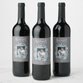 Frohe Weihnachten Modernes Holiday Style Foto Weinetikett (Flaschen)