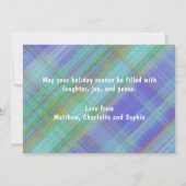 Frohe Weihnachten Modernes Kariertes Drei Foto (Rückseite)