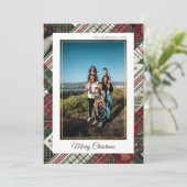 Frohe Weihnachten Modernes Kariertes Foto (Stehend Vorderseite)