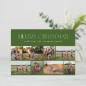 Frohe Weihnachten Modernes Minimal Grünes Pine Fot (Stehend Vorderseite)