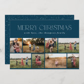 Frohe Weihnachten Modernes Minimal Navy Blue Foto (Vorne/Hinten)