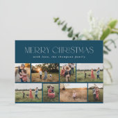 Frohe Weihnachten Modernes Minimal Navy Blue Foto (Stehend Vorderseite)