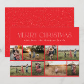 Frohe Weihnachten Modernes Minimal Red Aight Foto (Vorne/Hinten)