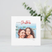 Frohe Weihnachten Modernes Minimalistisches Foto m (Stehend Vorderseite)