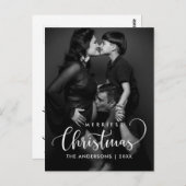 Frohe Weihnachten Modernes Minimalistisches Foto Postkarte (Vorne/Hinten)