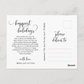 Frohe Weihnachten Modernes Minimalistisches Foto Postkarte (Rückseite)