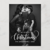 Frohe Weihnachten Modernes Minimalistisches Foto Postkarte (Vorderseite)