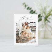 Frohe Weihnachten, modernes Minimalistisches Foto Postkarte (Stehend Vorderseite)