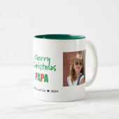 Frohe Weihnachten Modernes Papa 2 Foto Tasse (VorderseiteRechts)