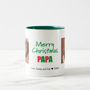 Frohe Weihnachten Modernes Papa 2 Foto Tasse