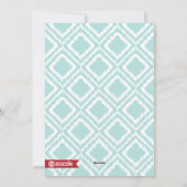 Frohe Weihnachten Modernes Rot und Blau Ikat Foto (Rückseite)