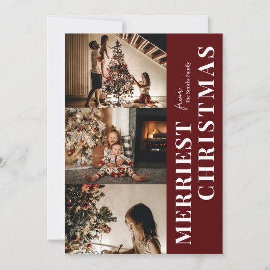 Frohe Weihnachten Modernes Rotes Script Foto (Vorderseite)