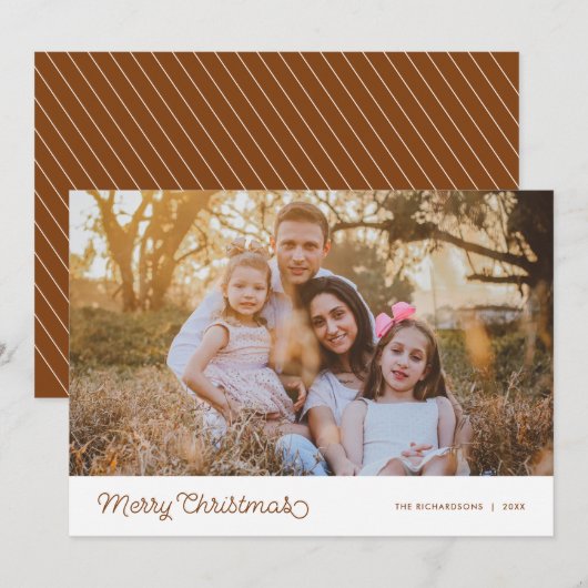 Frohe Weihnachten Modernes Script-Foto (Vorne/Hinten)