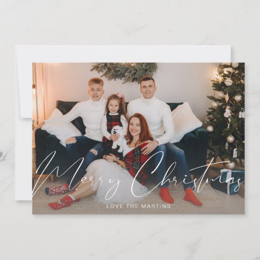 Frohe Weihnachten Modernes Script-Foto (Vorderseite)