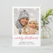 Frohe Weihnachten Modernes Script-Foto (Stehend Vorderseite)
