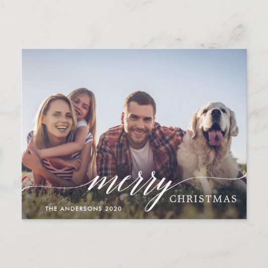 Frohe Weihnachten Modernes Script-Foto (Vorderseite)