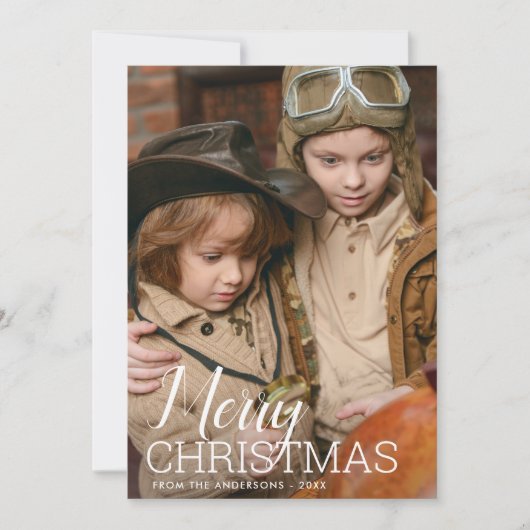 Frohe Weihnachten Modernes Script-Foto (Vorderseite)