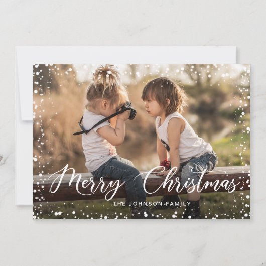 Frohe Weihnachten Modernes Script FOTO Gruß (Vorderseite)