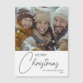 Frohe Weihnachten Modernes Script Foto Magnetkarte (Vorderseite)
