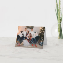 Frohe Weihnachten Modernes Script Foto Note Card